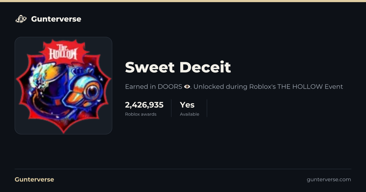 Sweet Deceit - Roblox Badge | Gunterverse