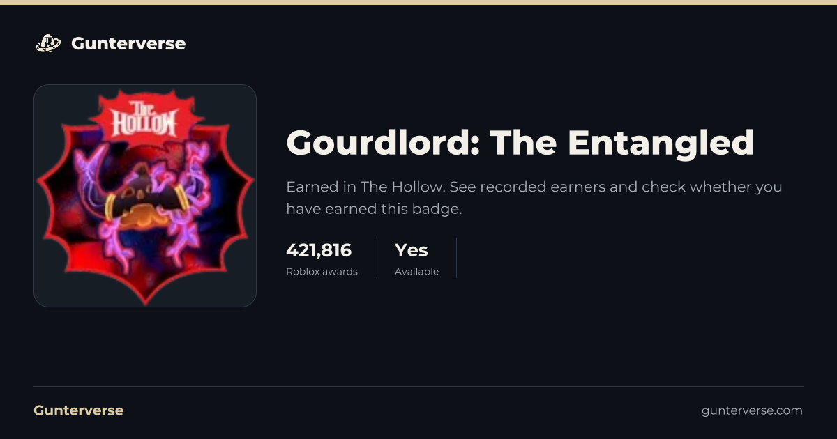Gourdlord: The Entangled - Roblox Badge | Gunterverse