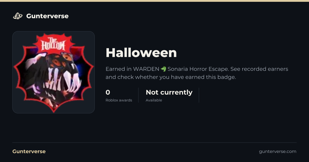 Halloween - Roblox Badge | Gunterverse