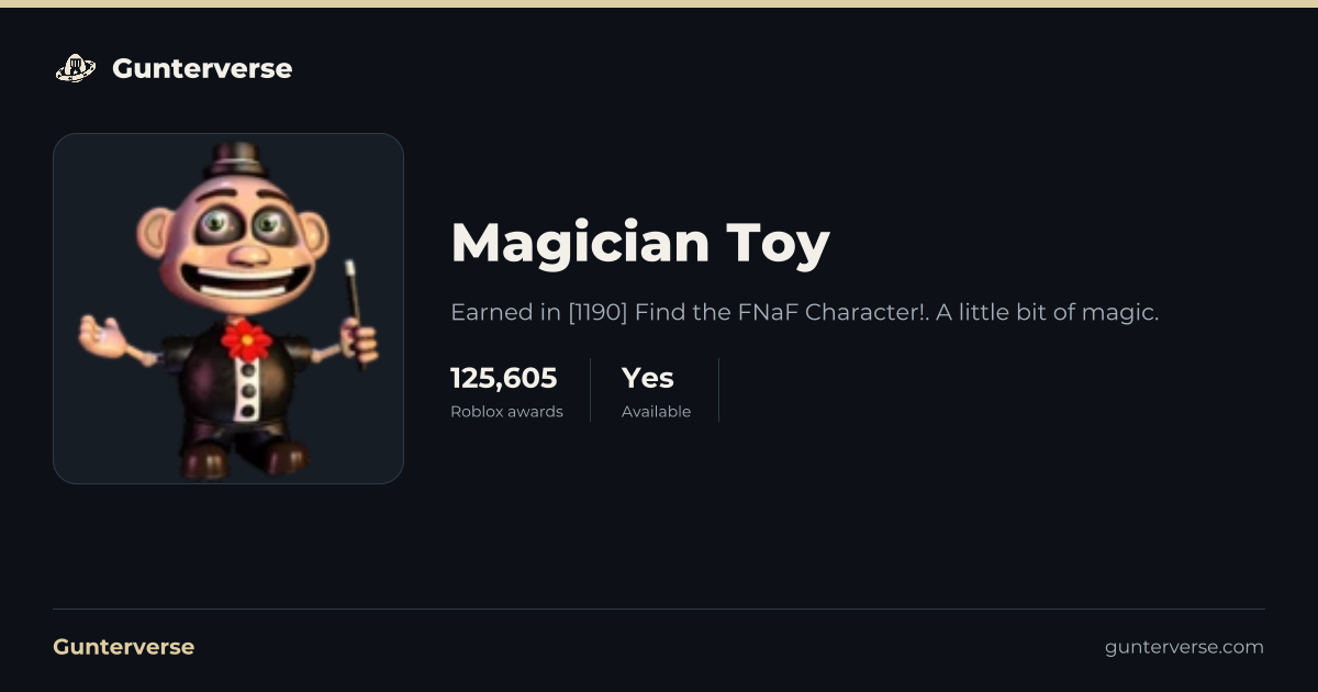 Magician Toy - Roblox Badge | Gunterverse