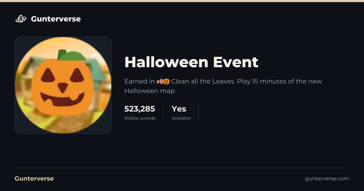 Halloween Event - Roblox Badge | Gunterverse
