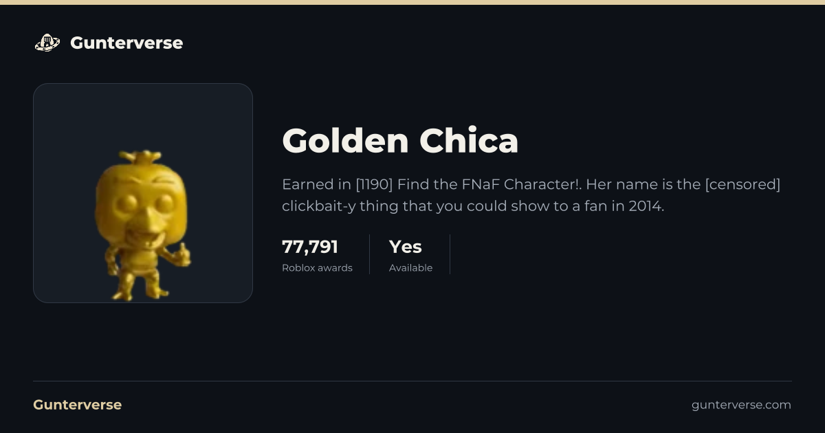 Golden Chica - Roblox Badge | Gunterverse