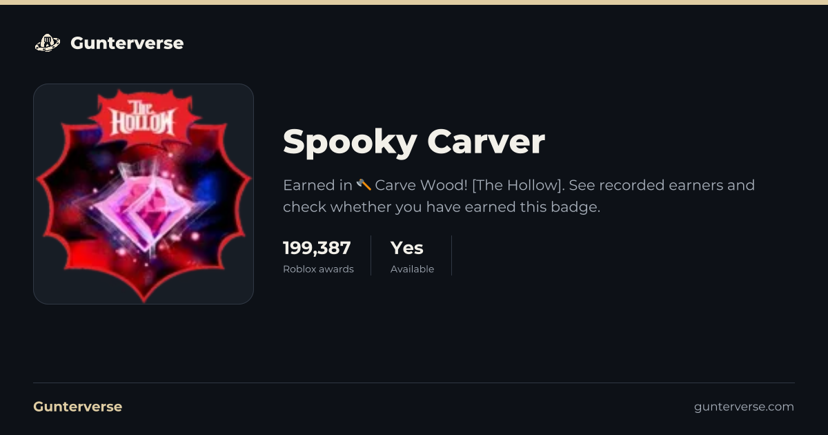 Spooky Carver - Roblox Badge | Gunterverse
