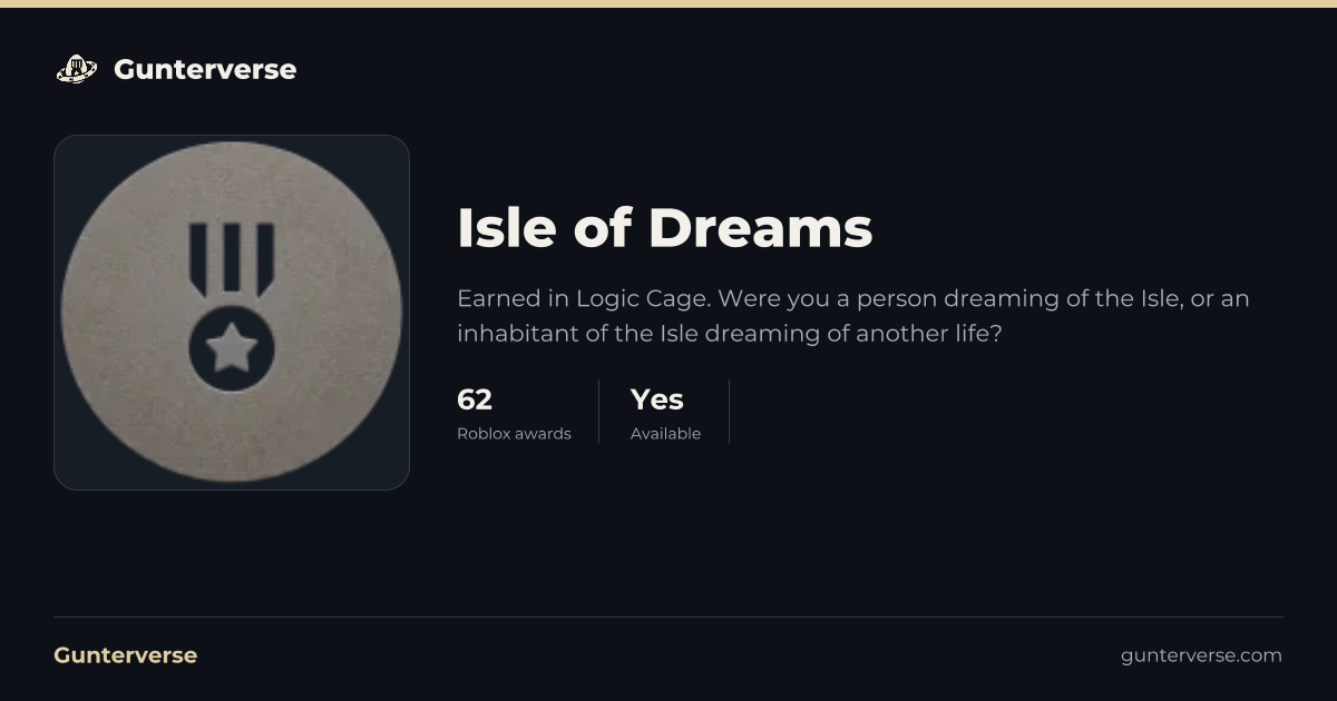 Isle of Dreams - Roblox Badge | Gunterverse
