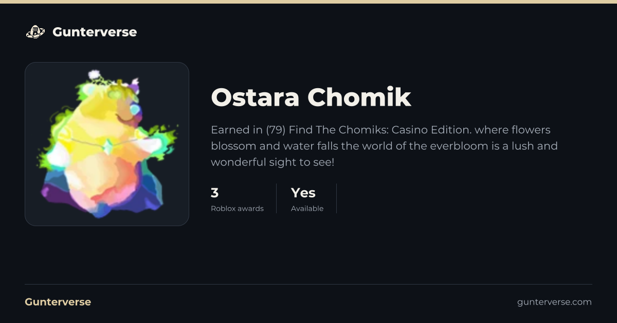 Ostara Chomik - Roblox Badge | Gunterverse