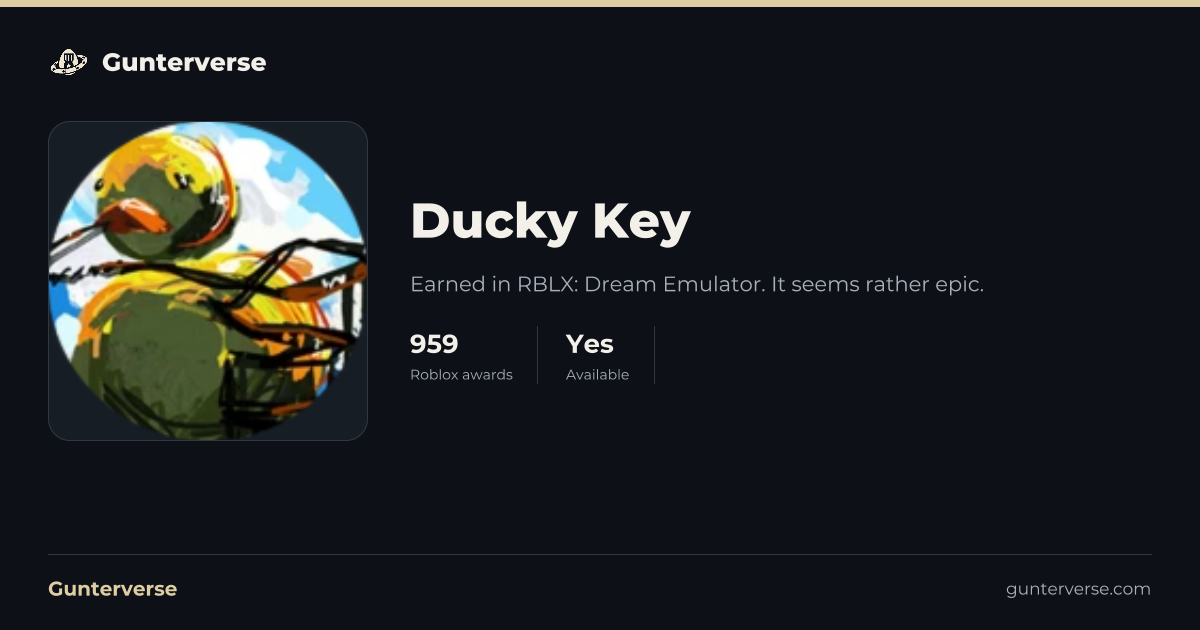 Ducky Key - Roblox Badge | Gunterverse