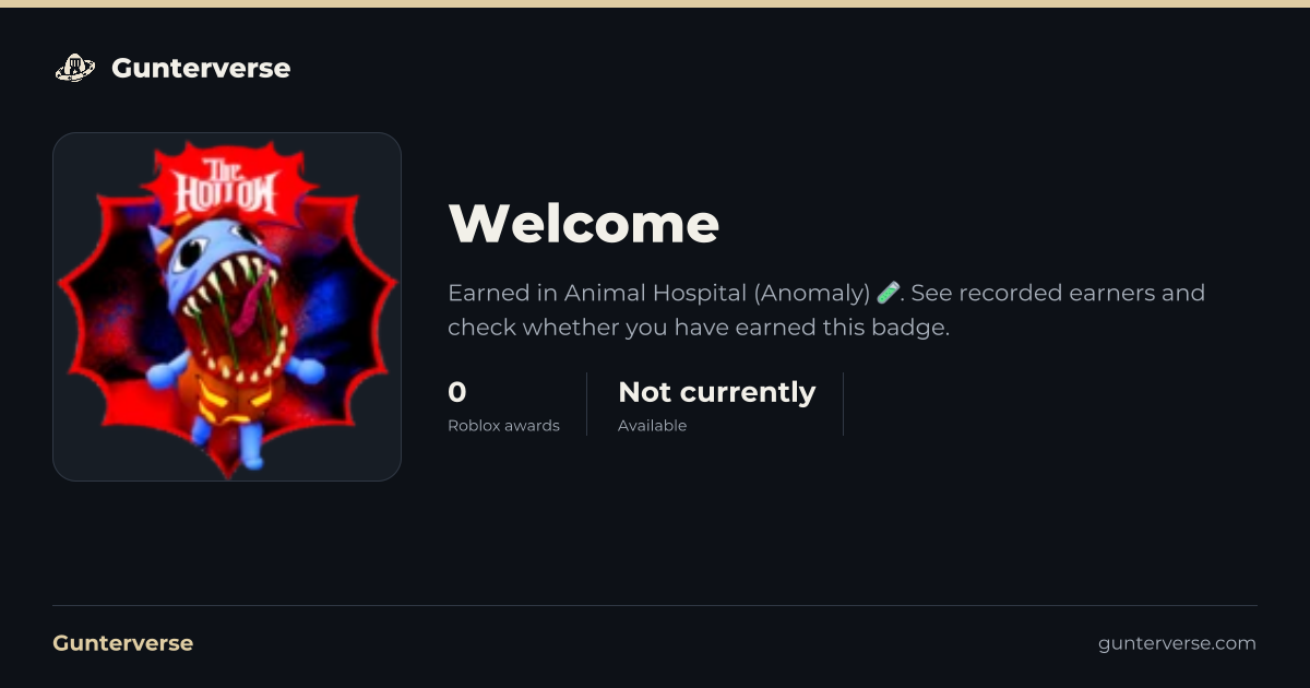 Welcome - Roblox Badge | Gunterverse