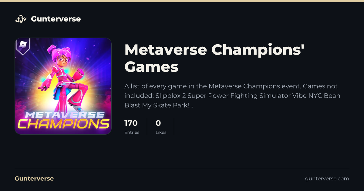 Metaverse Champions' Games - Gunterverse